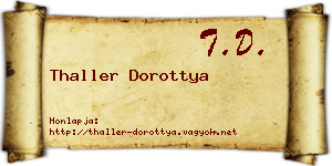Thaller Dorottya névjegykártya